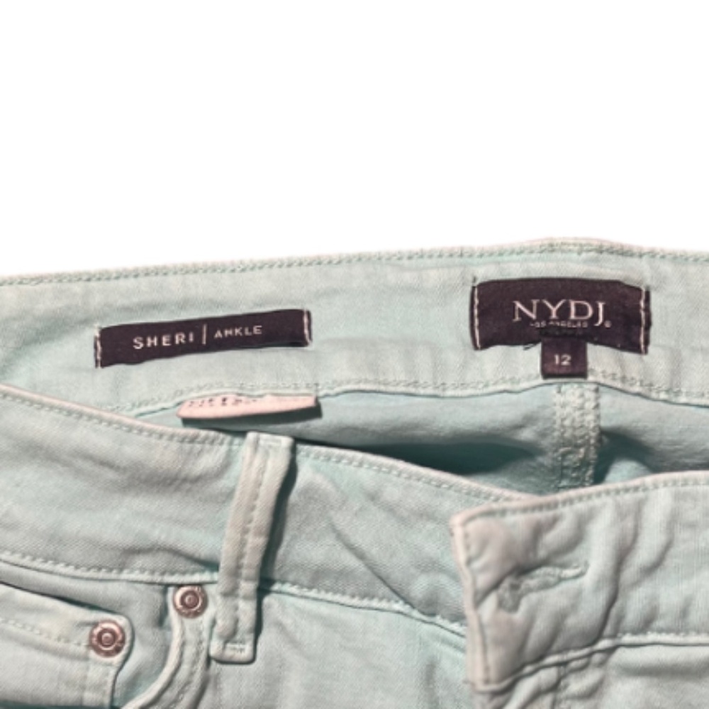 NYDJ Turquoise Ankle Length Pants Ankle Cut Off/Rip - Picture 5 of 7